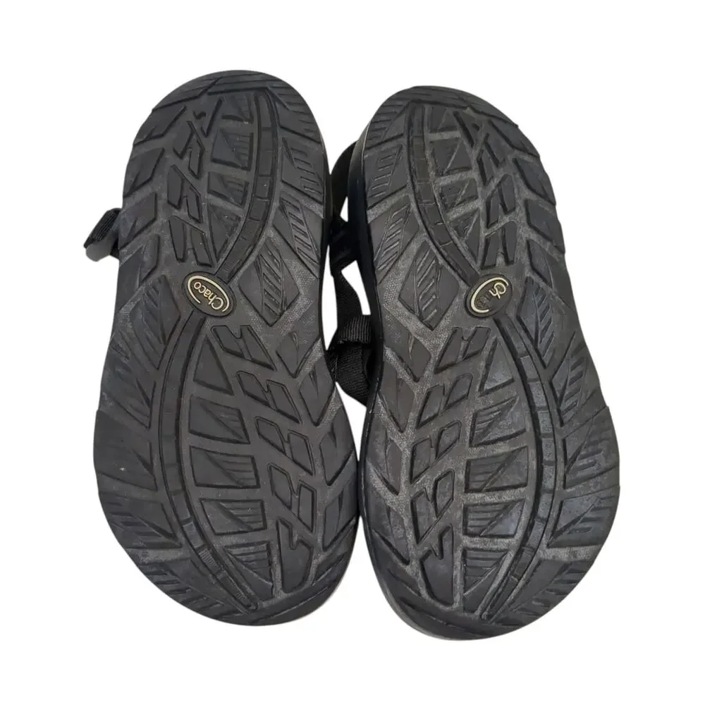 Chaco Classic Sandals Mens Size 7 Wide Black Toe Loop Adjustable Outdoor Hiking